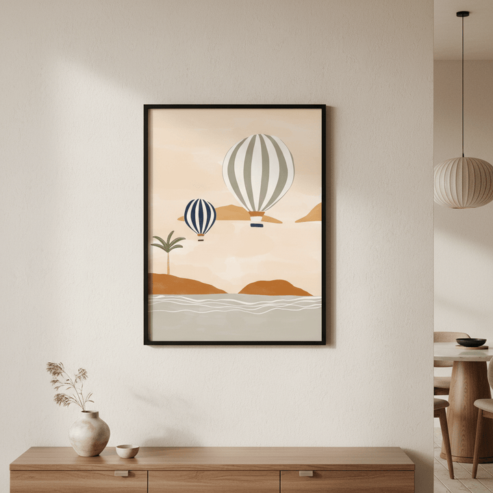 Air Balloons in Dessert by Ivy Green Illustrations wall - art - picture - poster