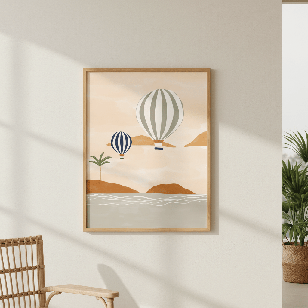 Air Balloons in Dessert by Ivy Green Illustrations wall - art - picture - poster