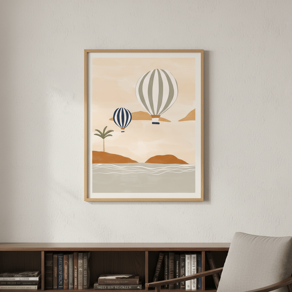 Air Balloons in Dessert by Ivy Green Illustrations wall - art - picture - poster
