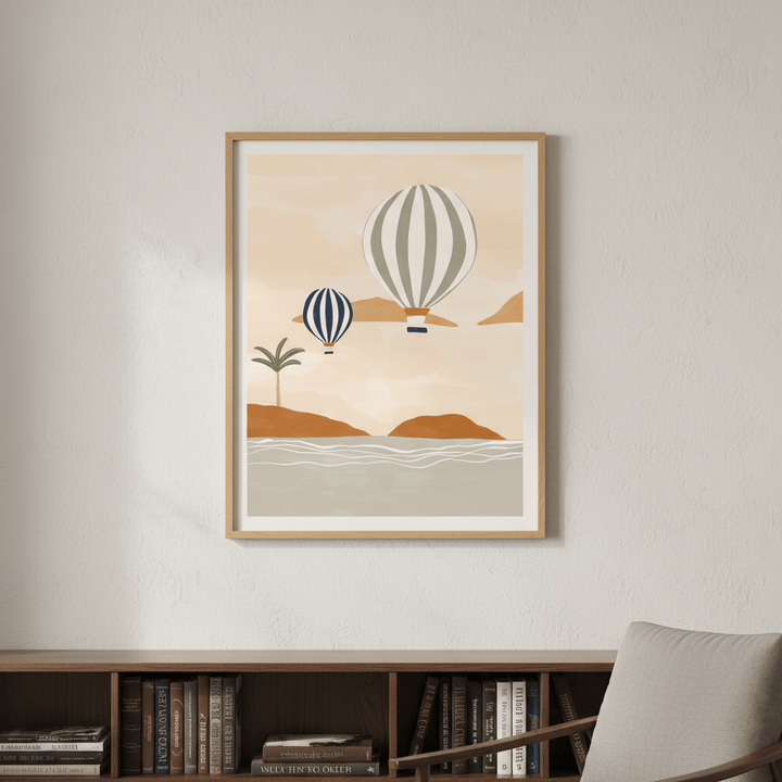 Air Balloons in Dessert by Ivy Green Illustrations wall - art - picture - poster
