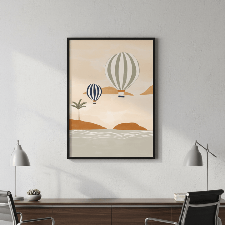 Air Balloons in Dessert by Ivy Green Illustrations wall - art - picture - poster