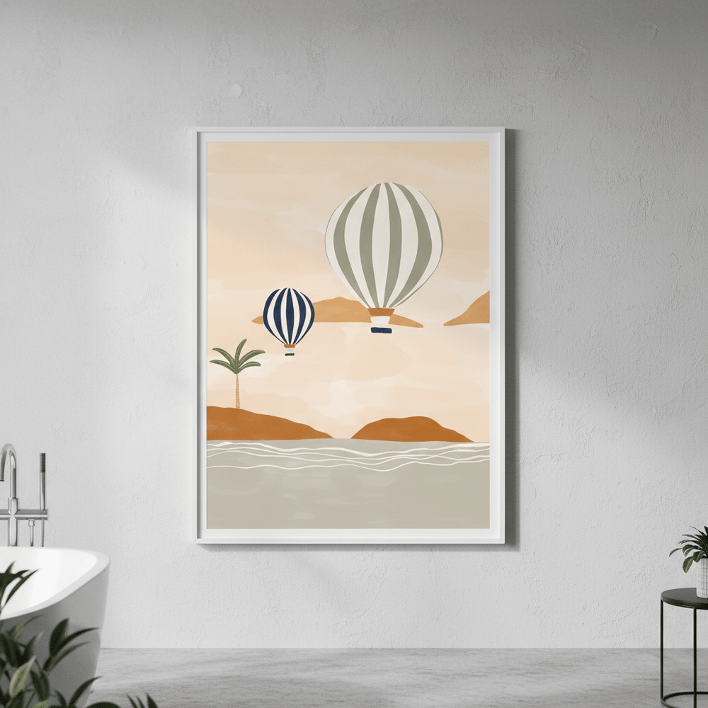 Air Balloons in Dessert by Ivy Green Illustrations wall - art - picture - poster