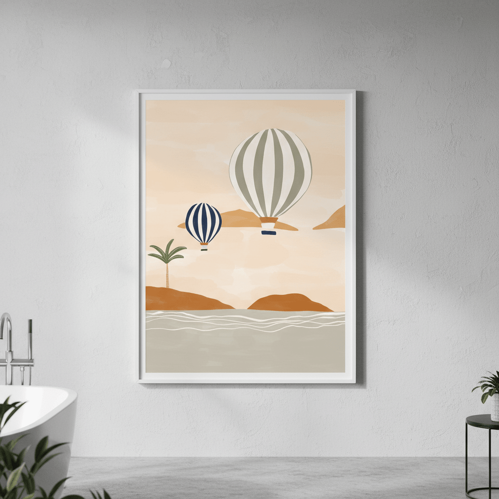 Air Balloons in Dessert by Ivy Green Illustrations wall - art - picture - poster