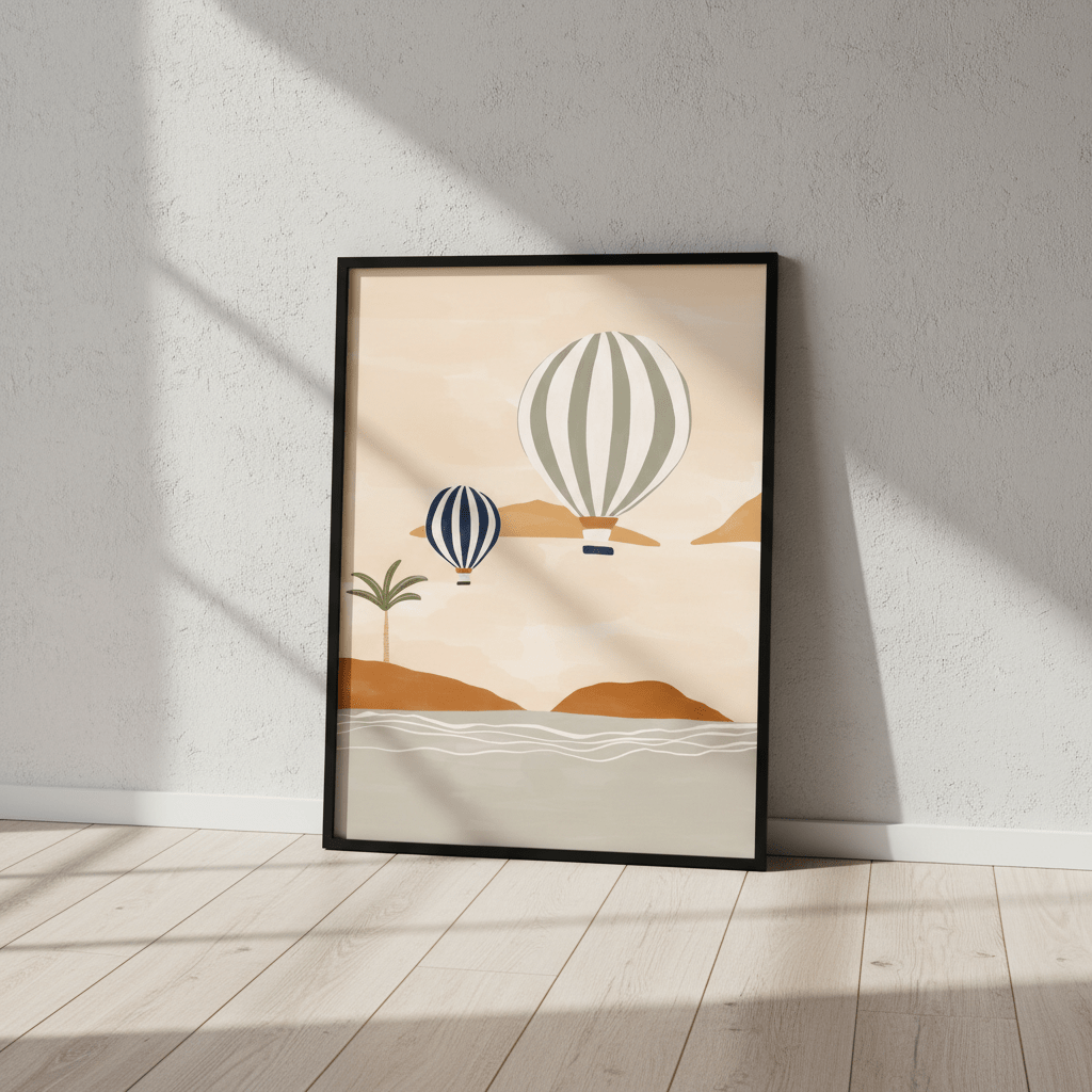 Air Balloons in Dessert by Ivy Green Illustrations wall - art - picture - poster
