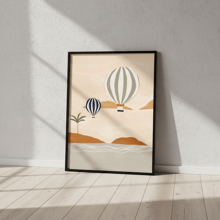 Air Balloons in Dessert by Ivy Green Illustrations wall - art - picture - poster