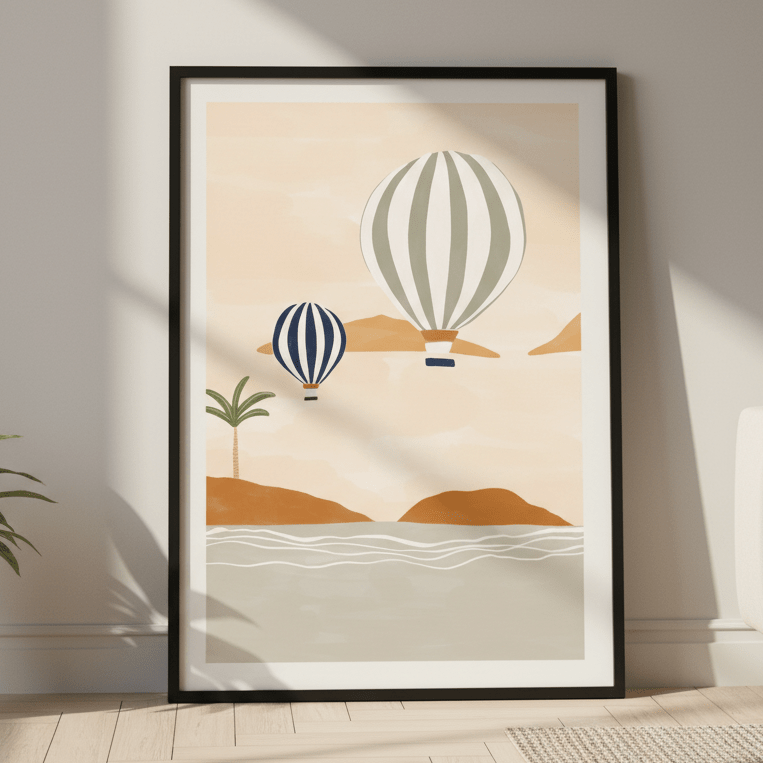 Air Balloons in Dessert by Ivy Green Illustrations wall - art - picture - poster