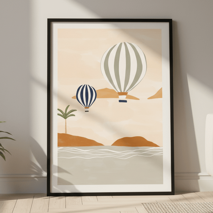 Air Balloons in Dessert by Ivy Green Illustrations wall - art - picture - poster