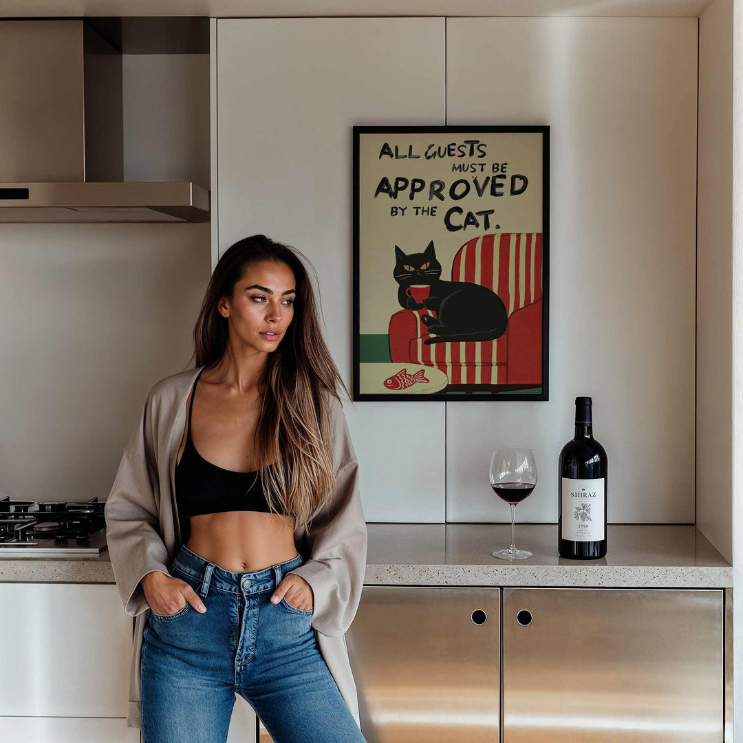 All Guests Must be Approved by the Cat Print wall - art - picture - poster