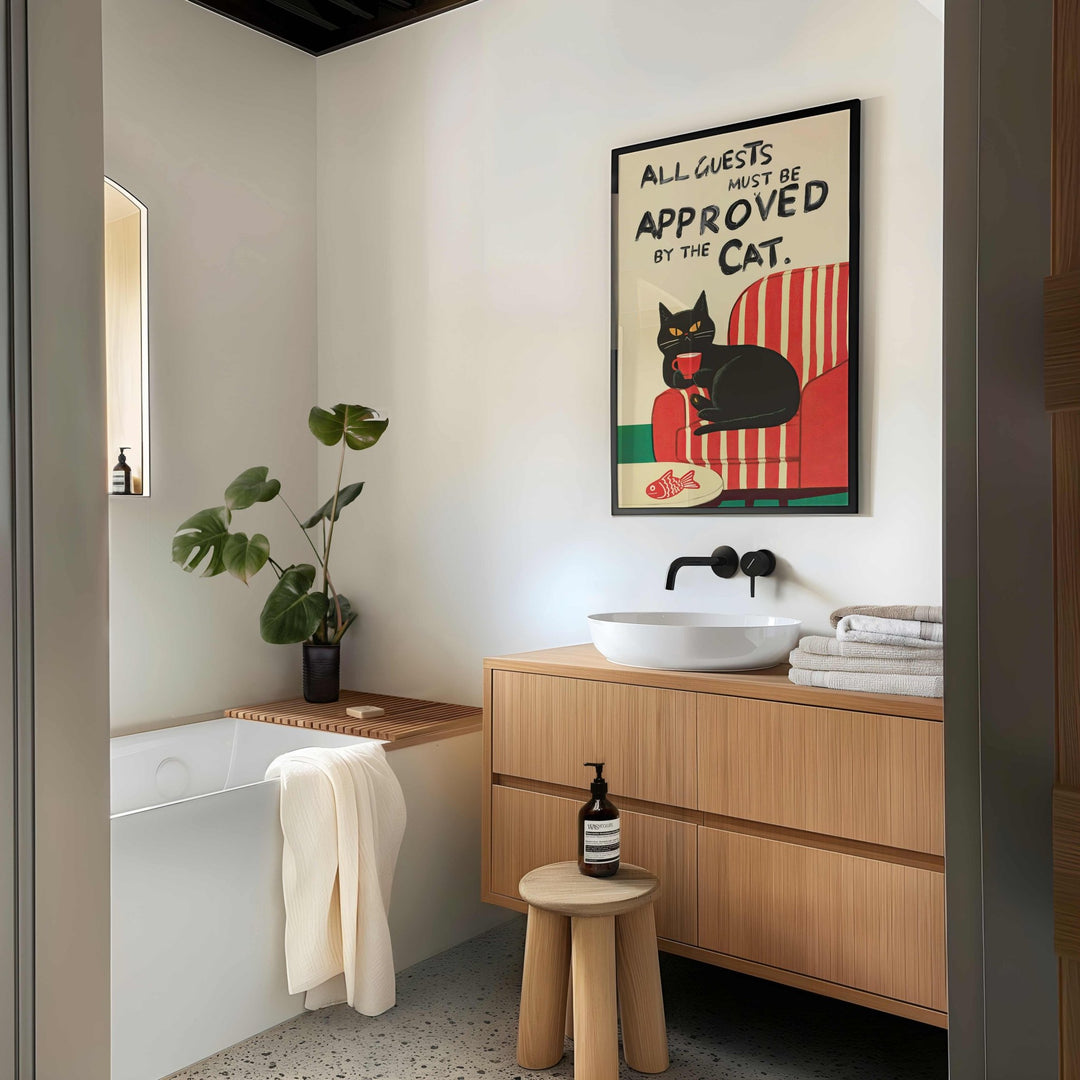 All Guests Must be Approved by the Cat Print wall - art - picture - poster