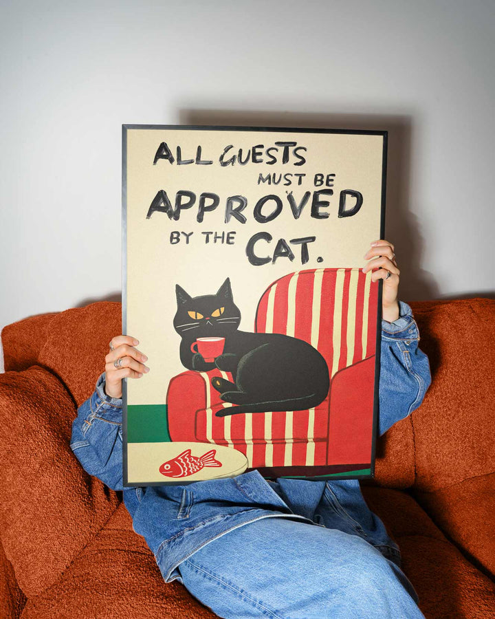 All Guests Must be Approved by the Cat Print wall - art - picture - poster