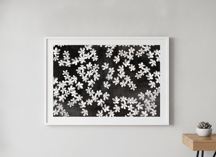 Contemporary wall art featured in a bright modern office workspace