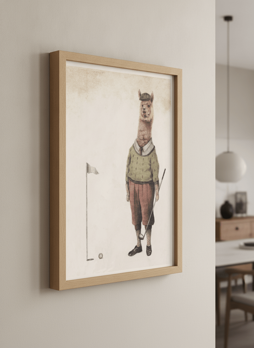 Wall art styled above a dining table in a contemporary home