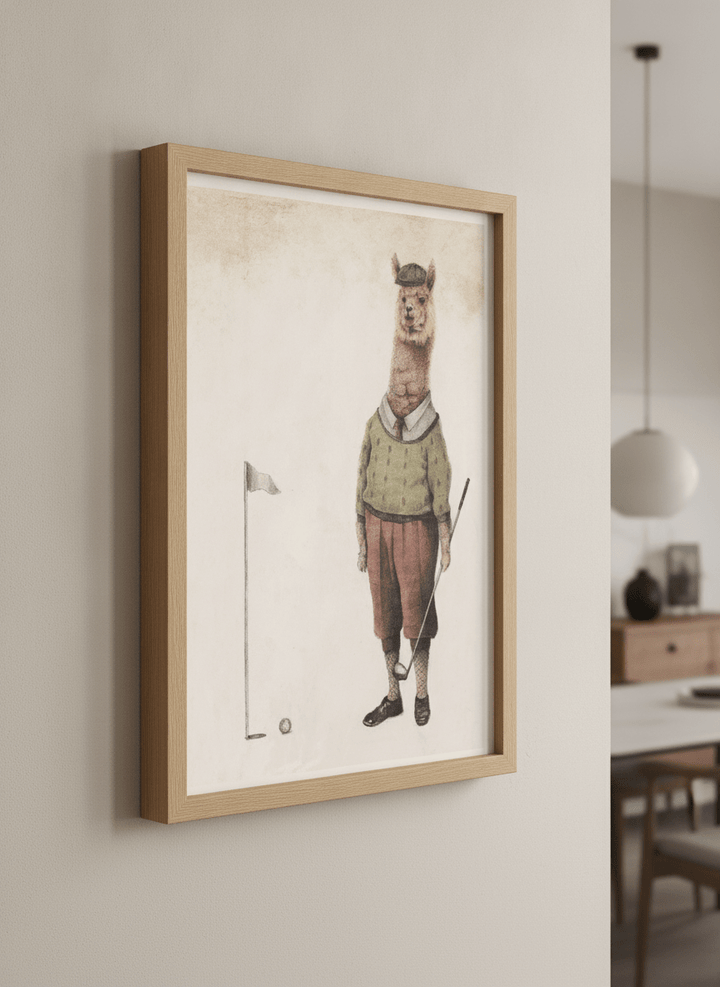 Wall art styled above a dining table in a contemporary home