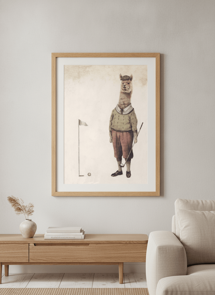 Modern wall art styled above a sofa in a neutral living room