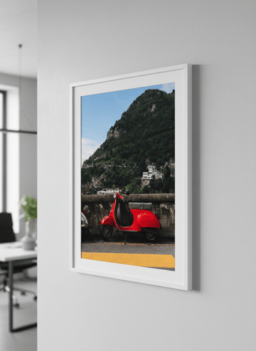 Contemporary wall art featured in a bright modern office workspace