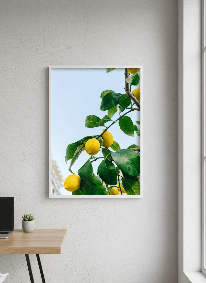 Contemporary wall art featured in a bright modern office workspace
