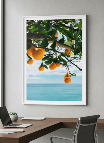 Contemporary wall art featured in a bright modern office workspace