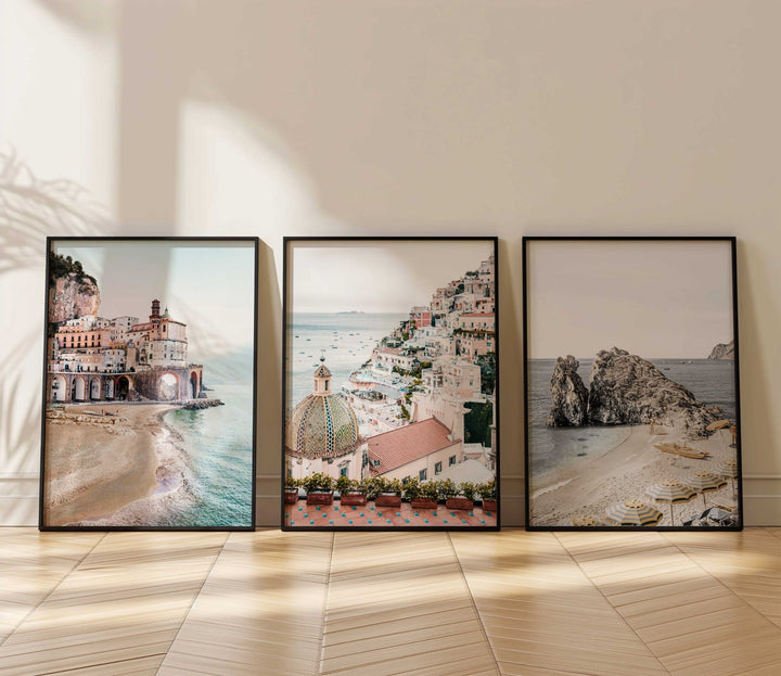 Amalfi Coast Trio Coastal Wall Art - Style My Wall