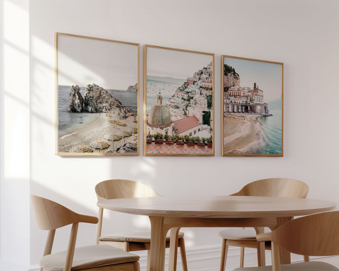 Amalfi Coast Trio Coastal Wall Art - Style My Wall