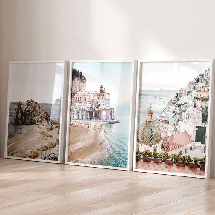 Amalfi Coast Trio Coastal Wall Art - Style My Wall