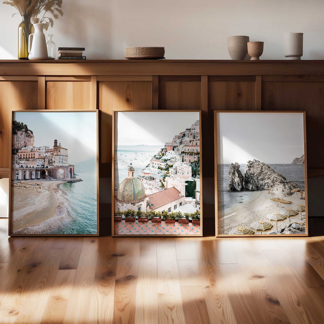 Amalfi Coast Trio Coastal Wall Art - Style My Wall