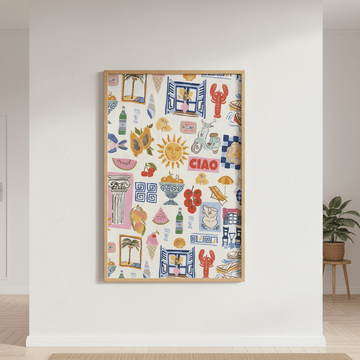 Amalfi Kitchen Repeated Pattern Wall Art Print wall - art - picture - poster
