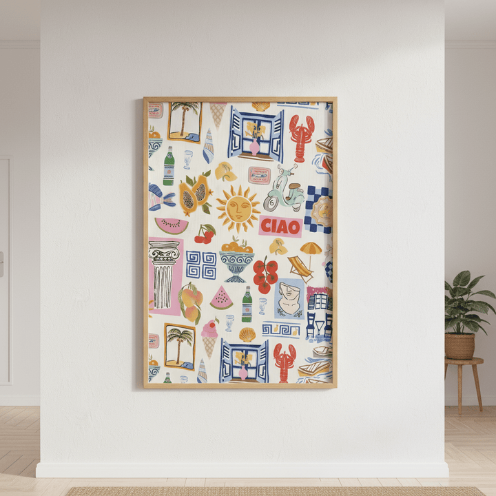 Amalfi Kitchen Repeated Pattern Wall Art Print wall - art - picture - poster