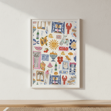 Amalfi Kitchen Repeated Pattern Wall Art Print wall - art - picture - poster