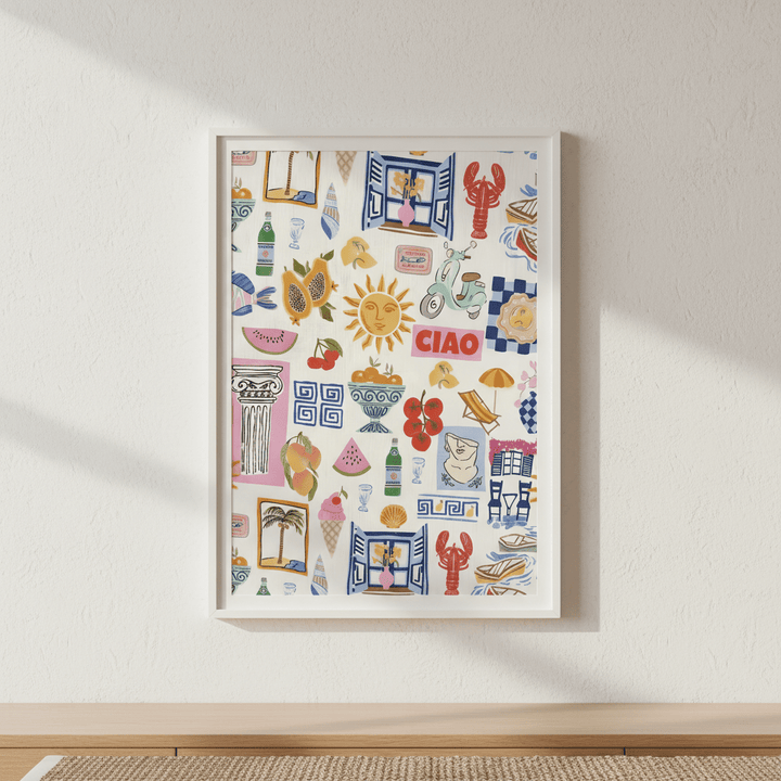Amalfi Kitchen Repeated Pattern Wall Art Print wall - art - picture - poster