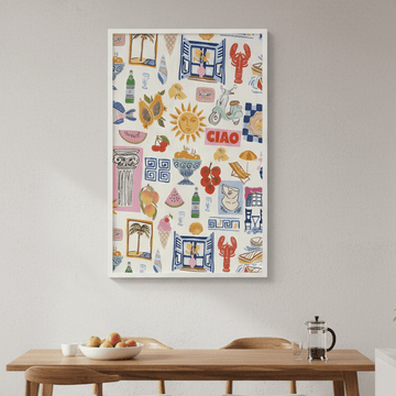 Amalfi Kitchen Repeated Pattern Wall Art Print wall - art - picture - poster