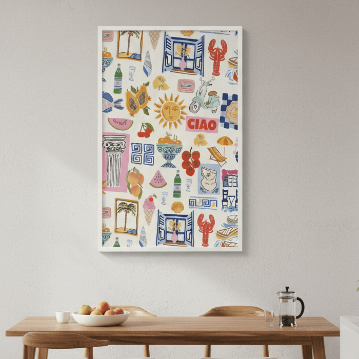 Amalfi Kitchen Repeated Pattern Wall Art Print wall - art - picture - poster
