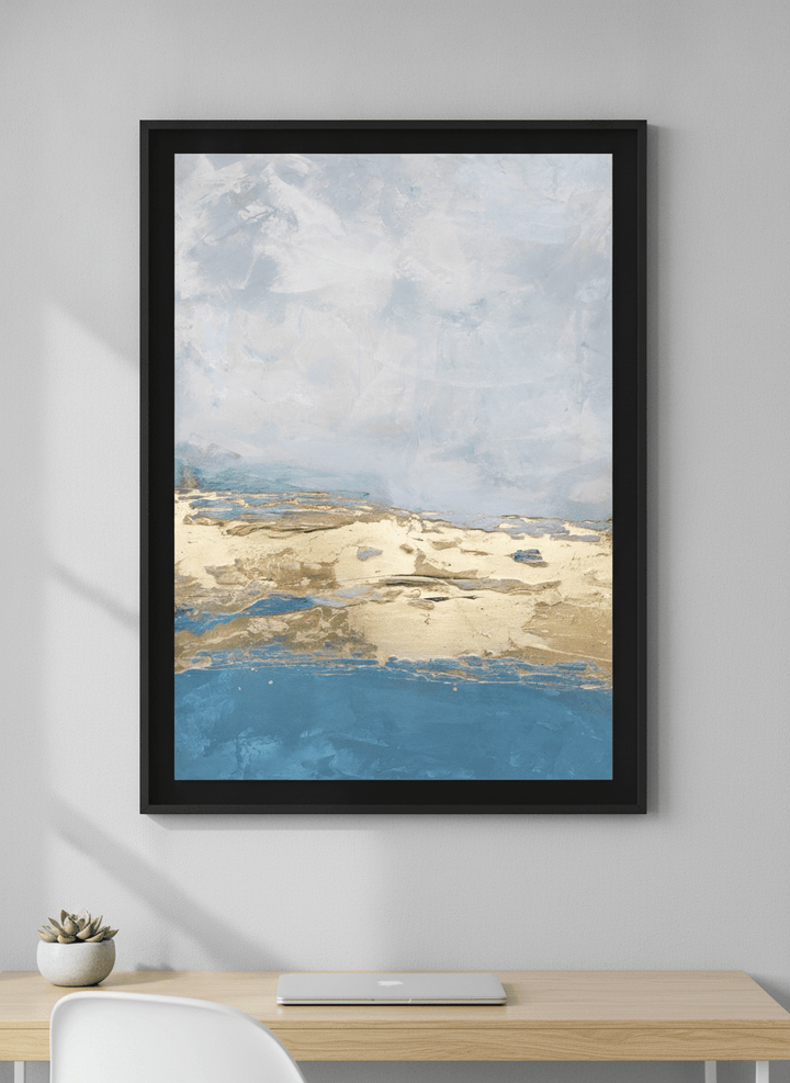 Contemporary wall art featured in a bright modern office workspace