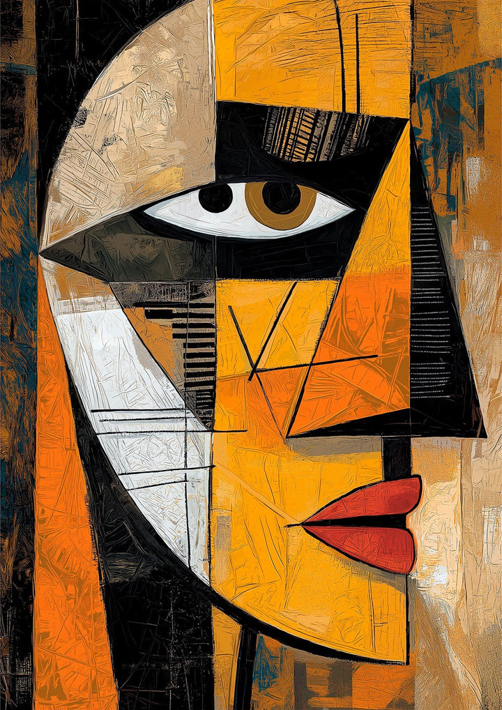 Amber Glance Wall Art Cubism Piece - Style My Wall,frame