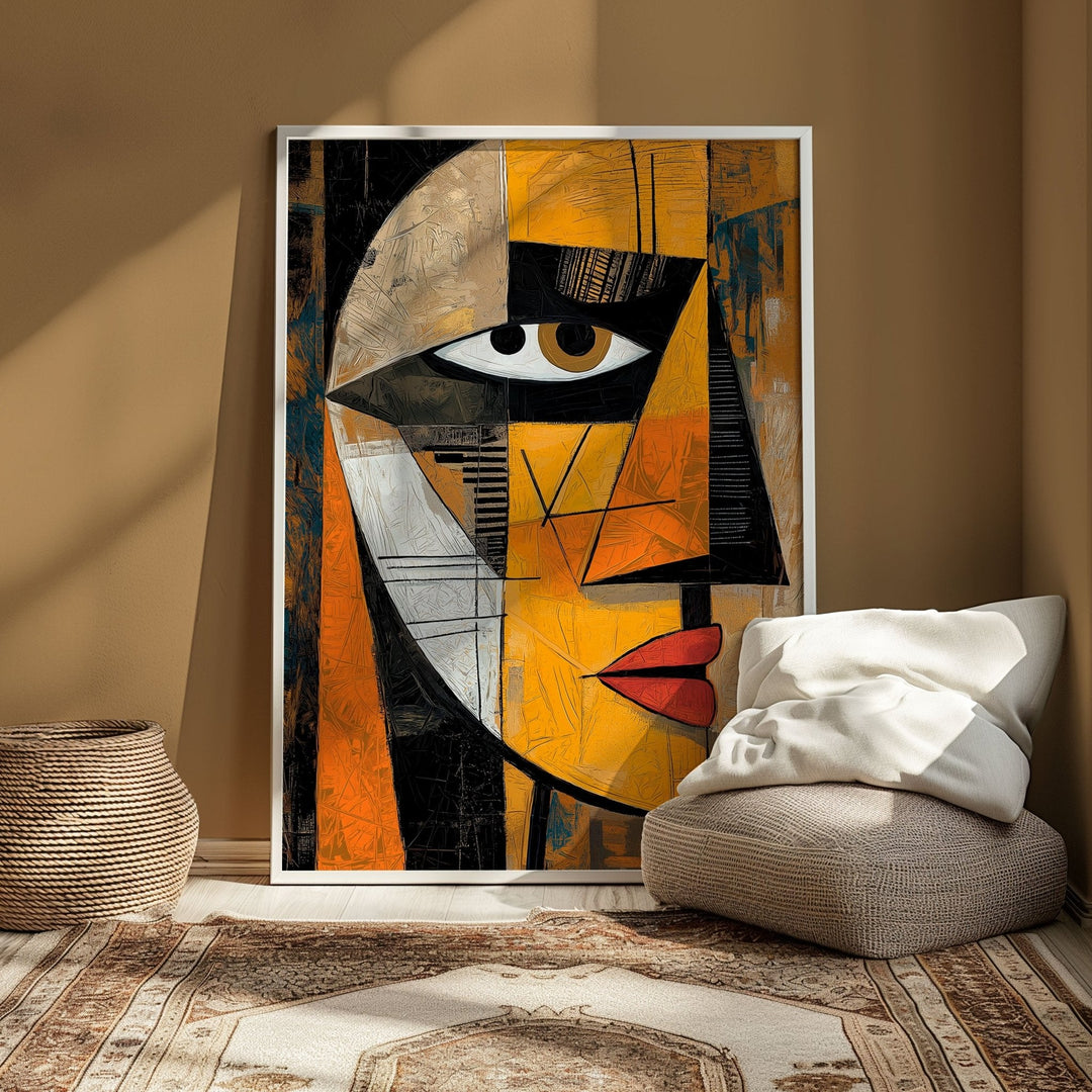 Amber Glance Wall Art Cubism Piece - Style My Wall