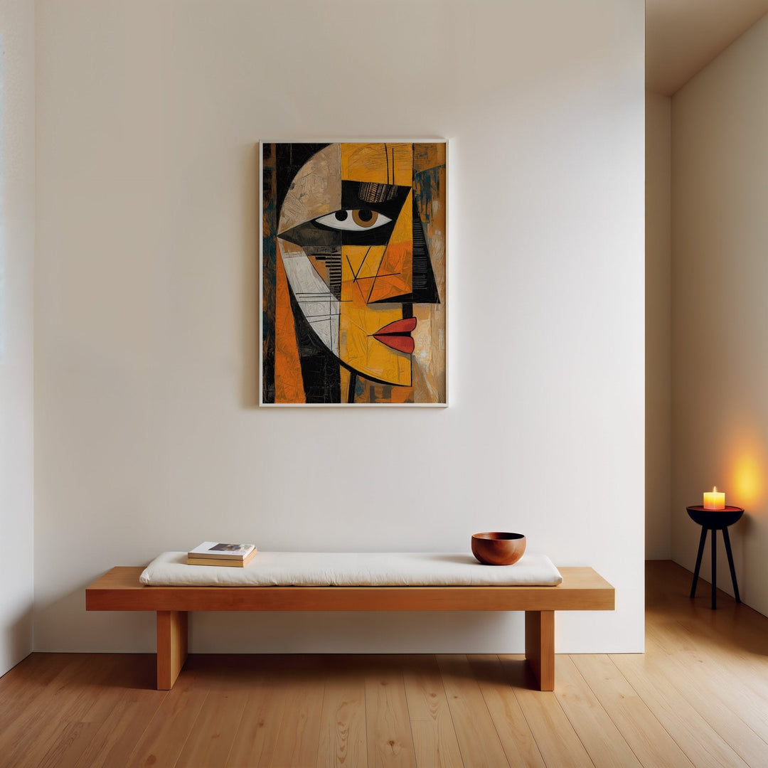 Amber Glance Wall Art Cubism Piece - Style My Wall