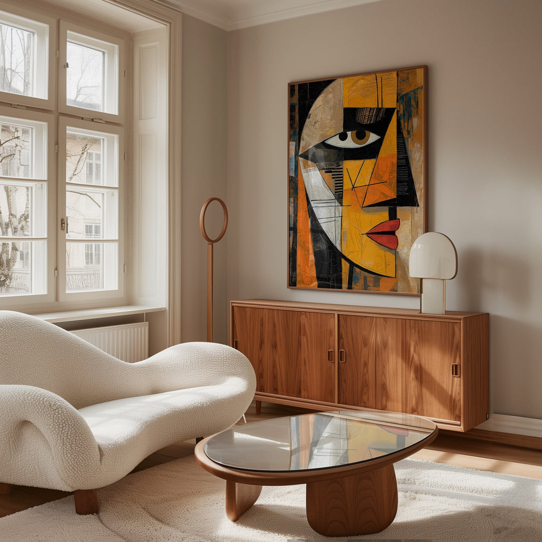 Amber Glance Wall Art Cubism Piece - Style My Wall