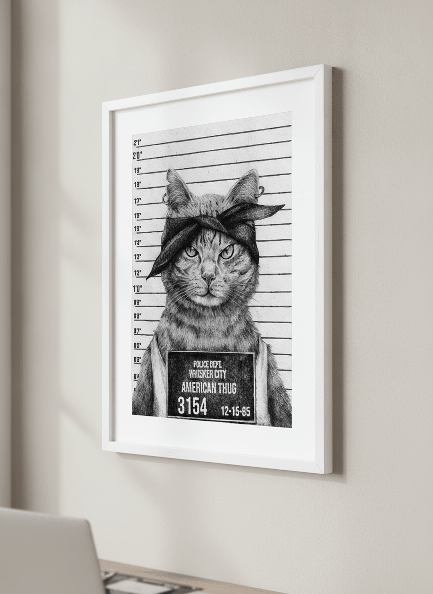 Contemporary wall art featured in a bright modern office workspace