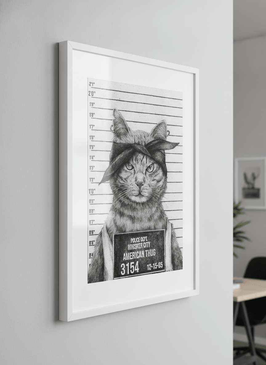 Contemporary wall art featured in a bright modern office workspace