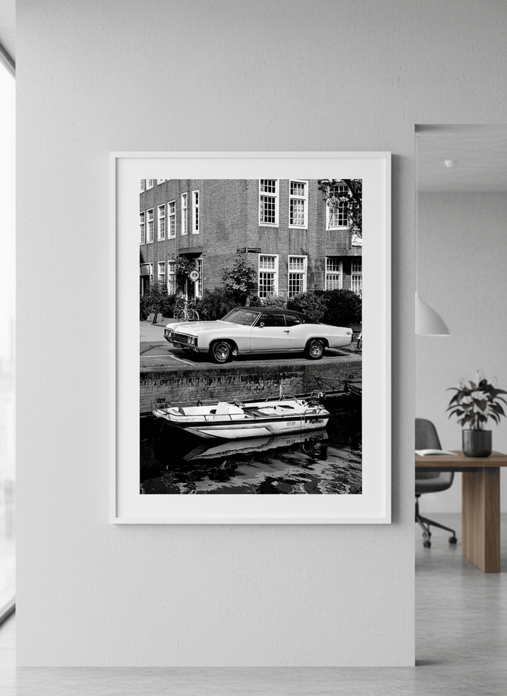 Contemporary wall art featured in a bright modern office workspace