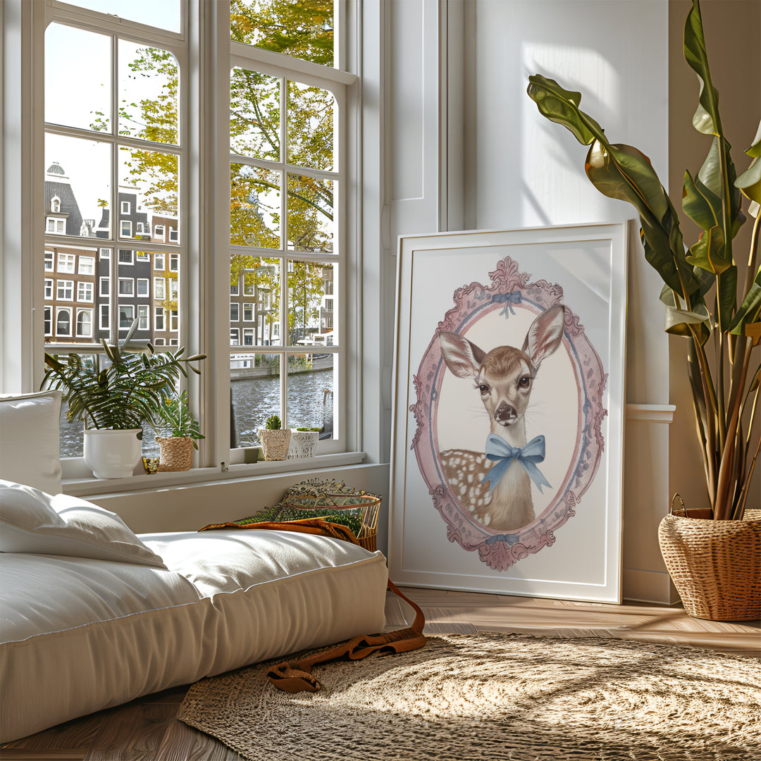 Charming Deer Kids Print.hallway,gallery,timber border