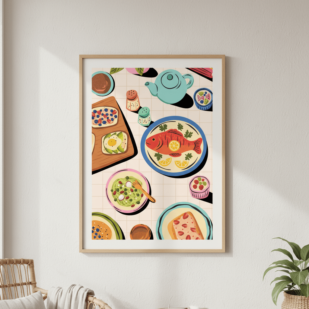 An Italian Lunch Illustration Wall Art by Lisa Solomoniuk wall - art - picture - poster