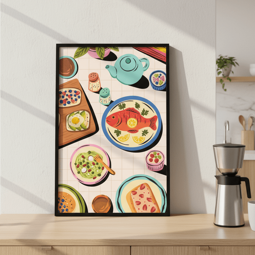 An Italian Lunch Illustration Wall Art by Lisa Solomoniuk wall - art - picture - poster