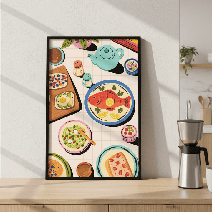 An Italian Lunch Illustration Wall Art by Lisa Solomoniuk wall - art - picture - poster