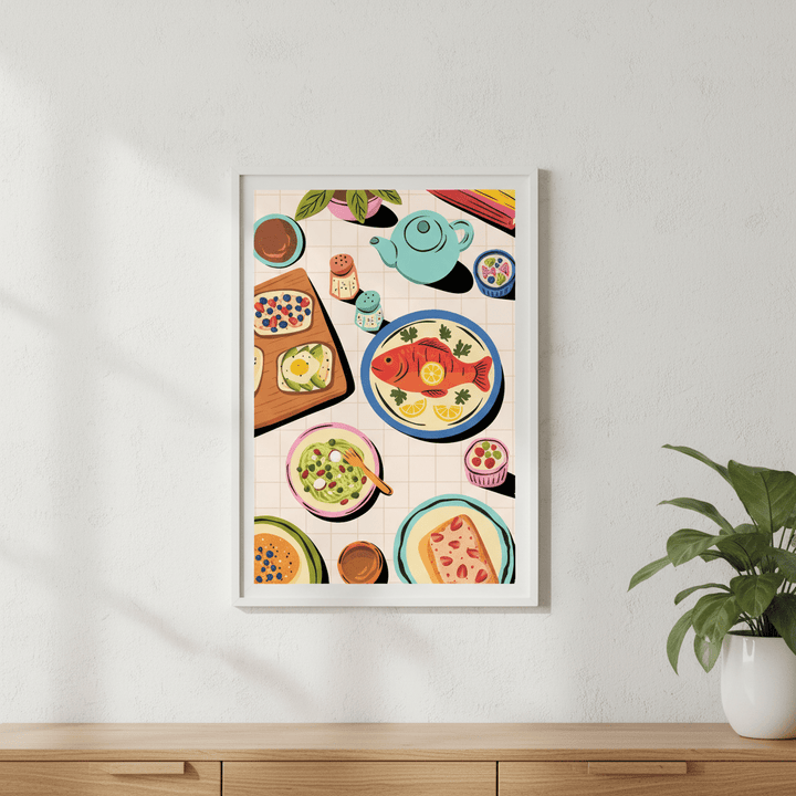An Italian Lunch Illustration Wall Art by Lisa Solomoniuk wall - art - picture - poster
