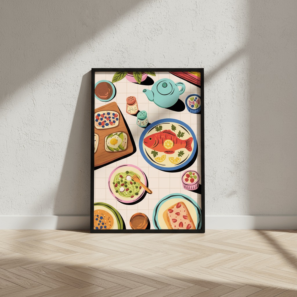 An Italian Lunch Illustration Wall Art by Lisa Solomoniuk wall - art - picture - poster