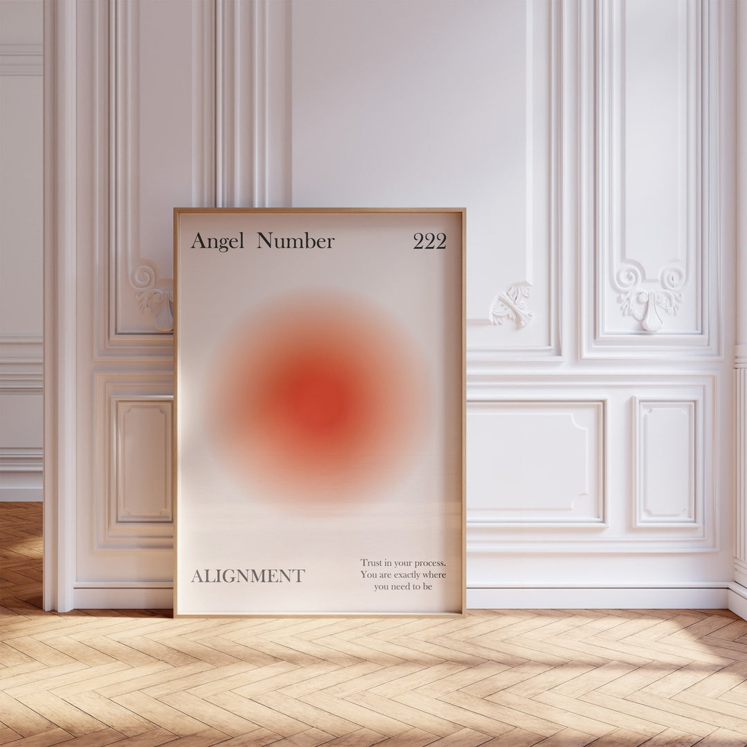 Angel Number 222 Alignment Red Aura Wall Art - Style My Wall