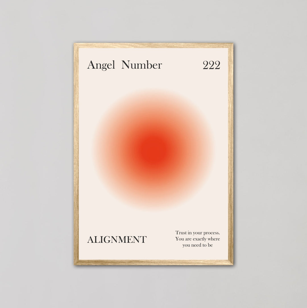 Angel Number 222 Alignment Red Aura Wall Art - Style My Wall