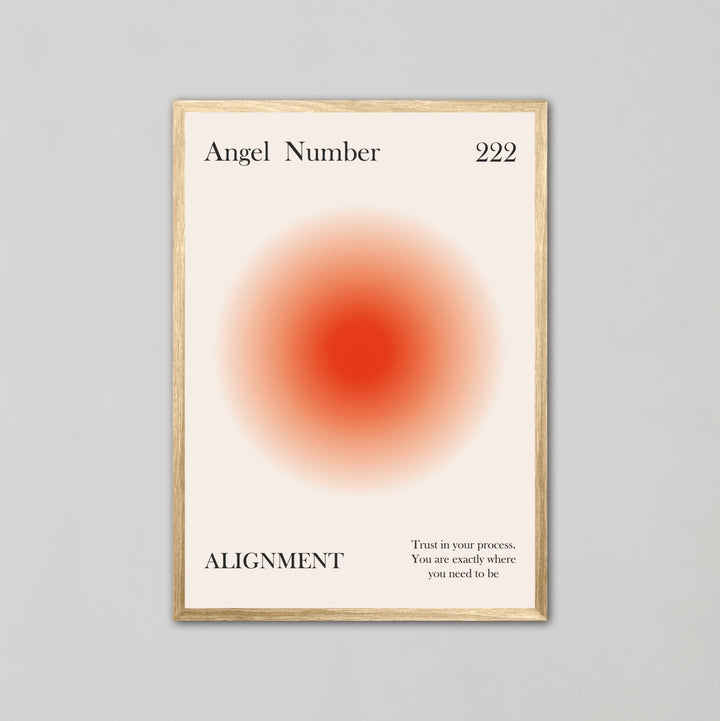 Angel Number 222 Alignment Red Aura Wall Art - Style My Wall