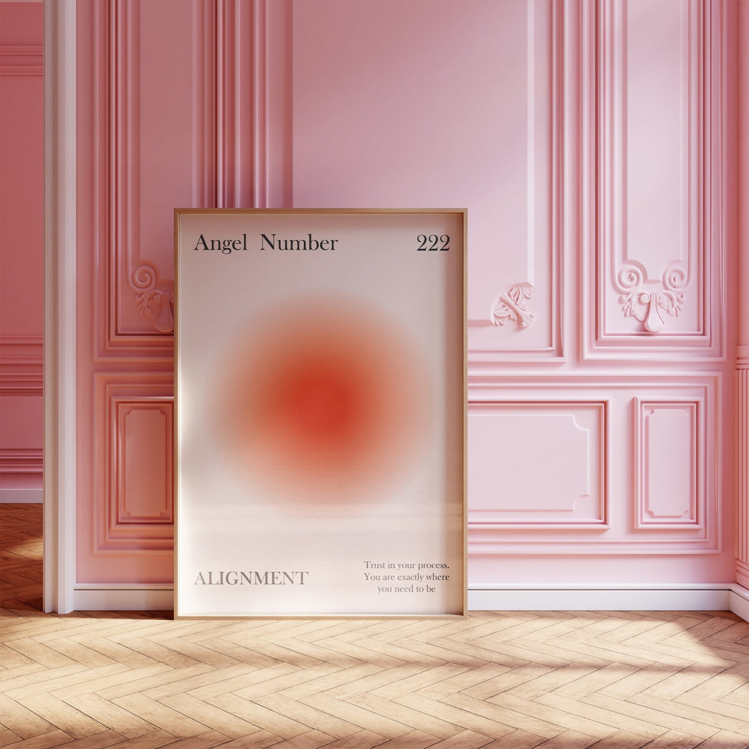 Angel Number 222 Alignment Red Aura Wall Art - Style My Wall