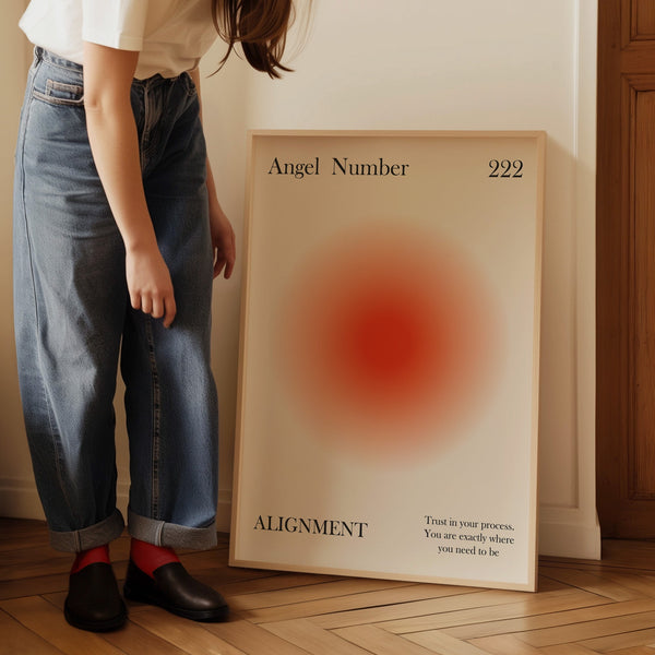 Angel Number 222 Alignment Red Aura Wall Art